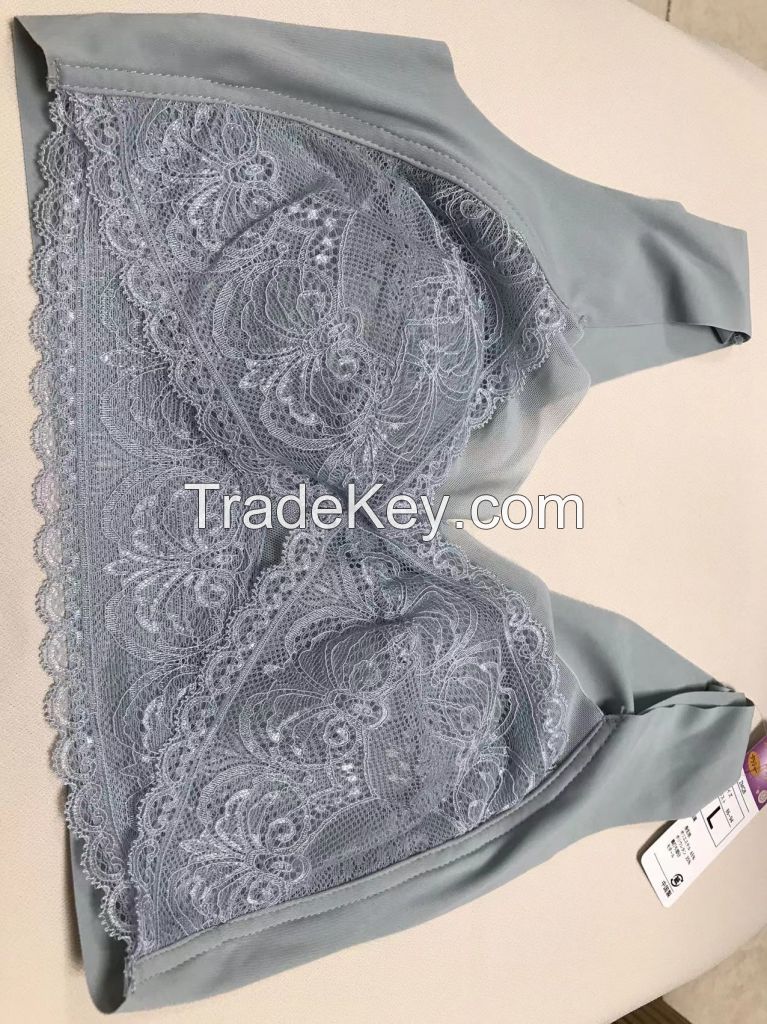 Top permanable bra, lace sexy bra, unti-sagging, rabbit-ear type bra
