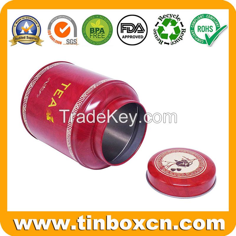 Round Tea Tin Box