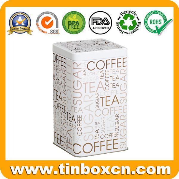 Square tea tin