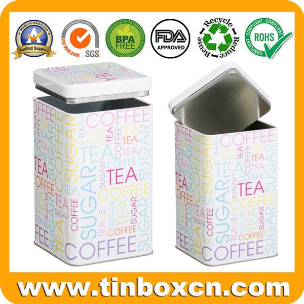 Square tea tin
