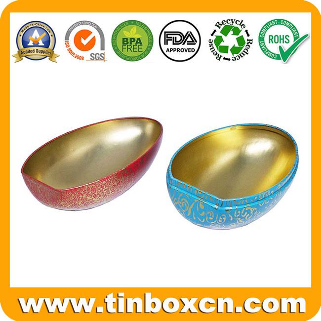 Decorative metal egg tins