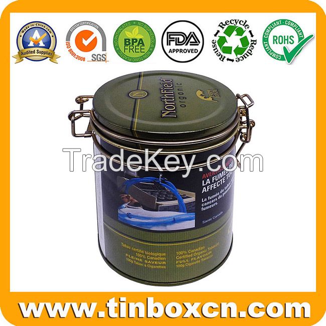 Metal latch lid airtight coffee tins BRA-45