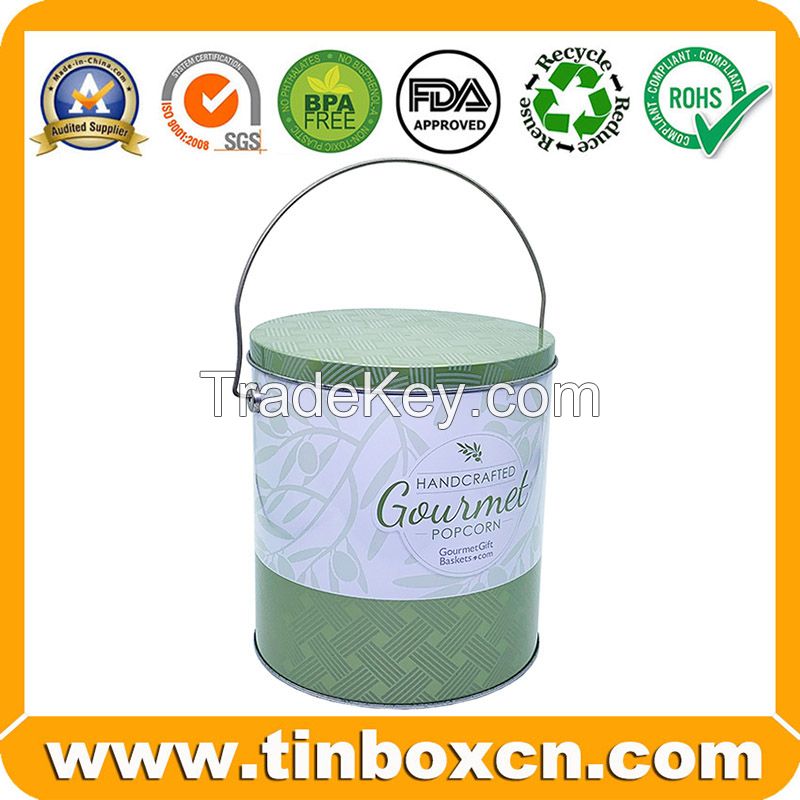 0.5/1/2/3.5/6.5 Gallon popcorn tin with lid