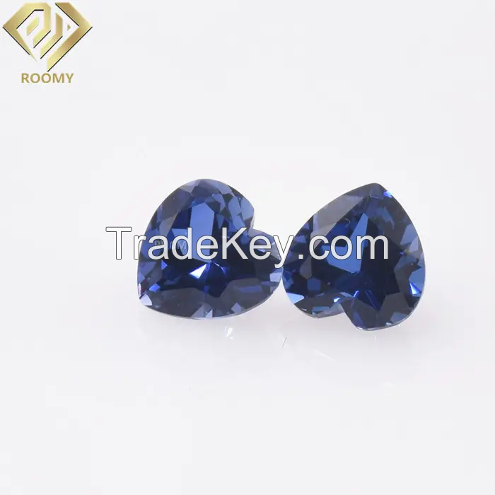 Fashion Jewelry Heart Cushion Cut Lab Created Sapphire Blue AAA Synthetic Corundum Loose Gemstone