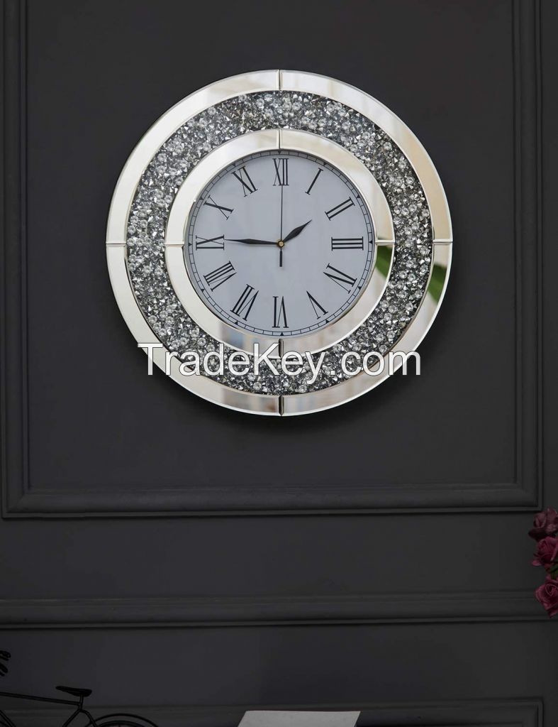 mirror clock with diamand