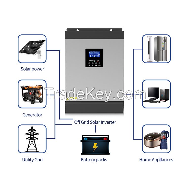 1-15kw solar on off hybrid grid solar inverter