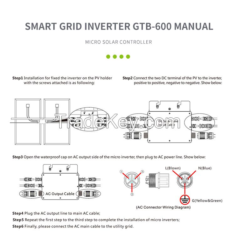 GTB600 MPPT Grid Tie Micro Solar Inverter 600W