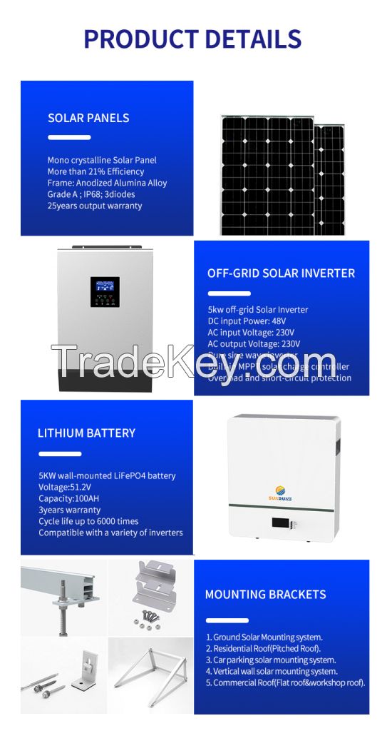 5kw off-grid Solar power System for Home