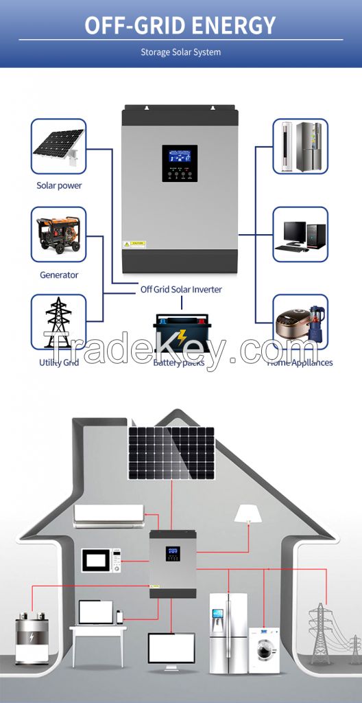1-15kw solar on off hybrid grid solar inverter