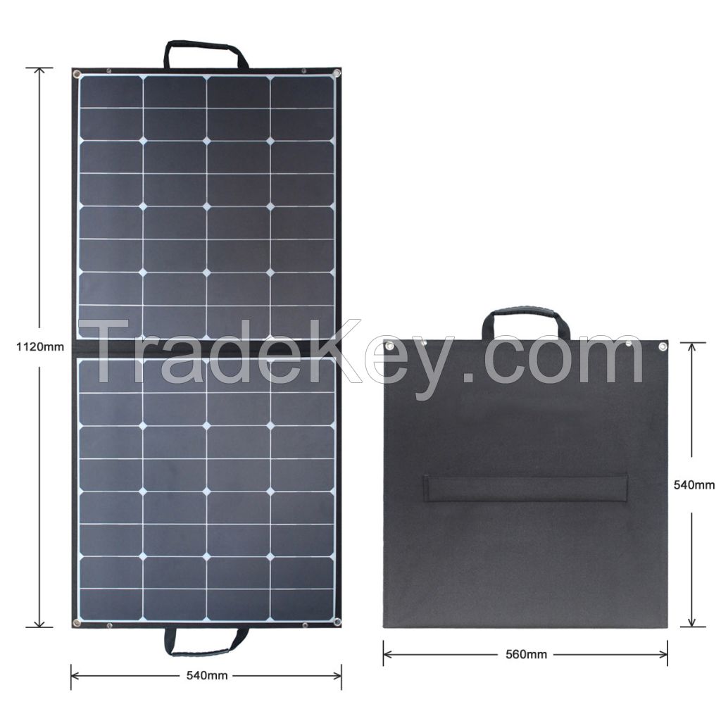 100W 18V SunPower foldable solar panel(two-fold)
