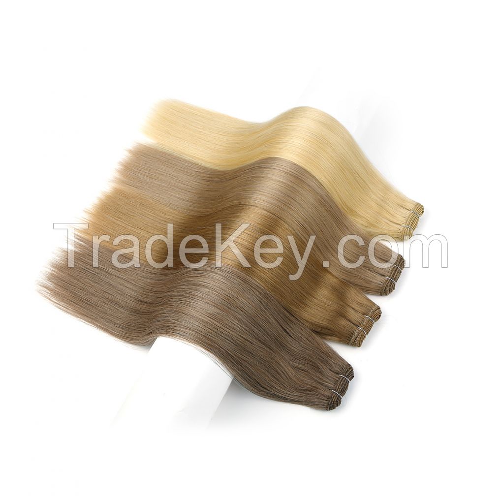 100%Double Drawn Natural Weft Human Hair Extensions