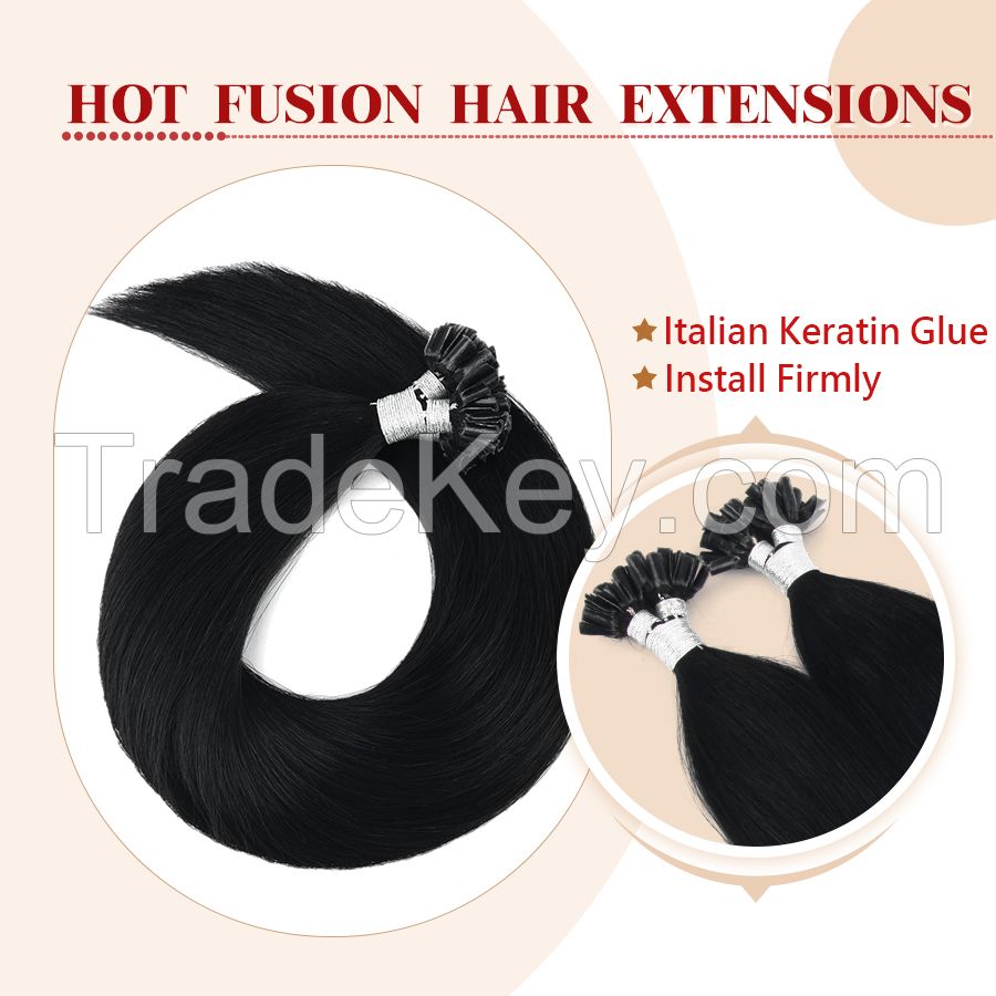 100%Indian Human Hair Pre-bonded keratin U-rip Hair Extensions