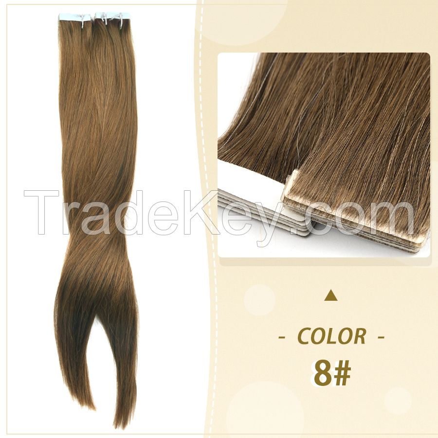 100%Remy Invisible Double Drawn Top Quality Pu Skin Tape Hair Ins Extensions