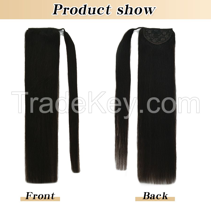 100%human Hair Drawstring Ponytail Hair Extension