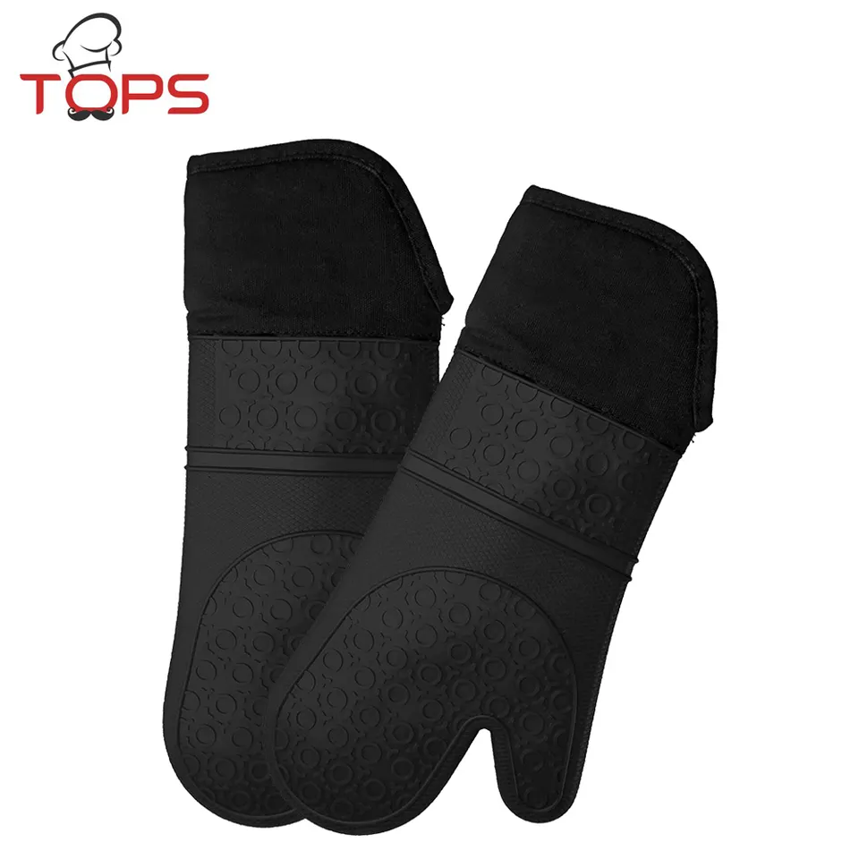 Silicone Oven Mitts Heavy Duty Cooking Gloves Advanced Heat Resistance, Non-Slip Pot Holders Oven Mitts