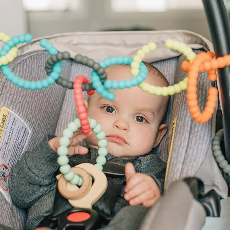 Baby Silicone Links Multi Use Baby Toy Rings Attach Toys & Teethers to Stroller, Car Seat & More
