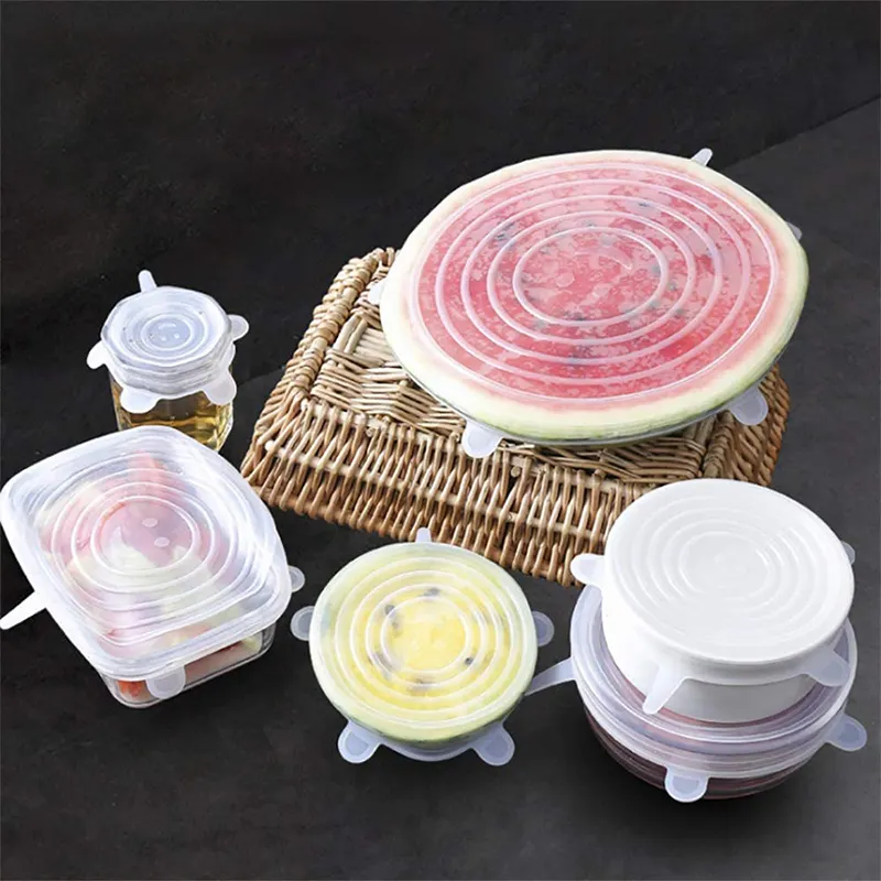 14 pcs Stretchy Food Lids, Reusable Silicone Stretch Lids for Food/Bowls/Containers/Jars,Microwave & Dishwasher Safe