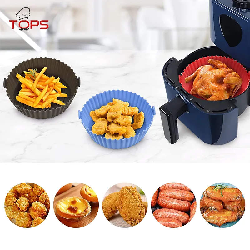 3-9.5 Inch Reusable Silicone Air Fryer Liner XL Size Food Safe Air Fryers Pot,Replacement for Air Fryer Paper Liners