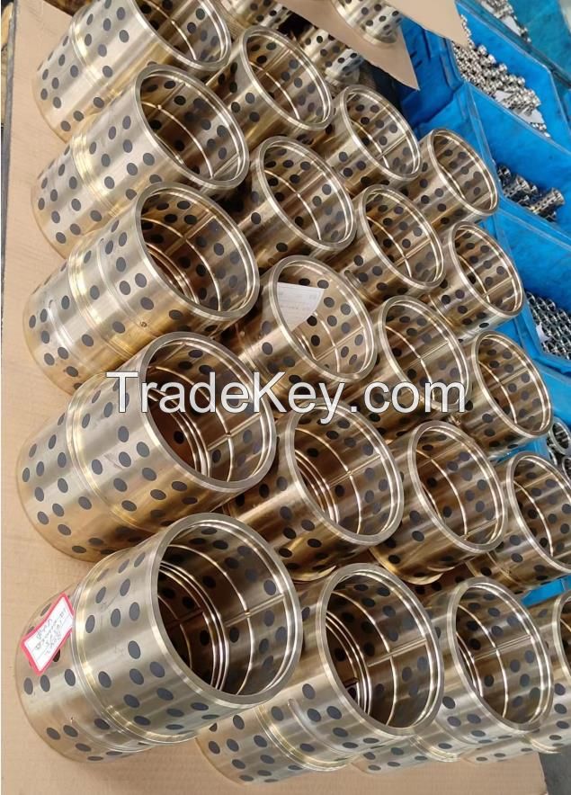 Oil Free Universal Guide Bushings Straitht or Flanged Self-Lubricating Copper Bearings