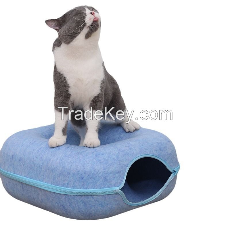 Custom Durable And Fun Indoor Felt Cat House Pet Bed