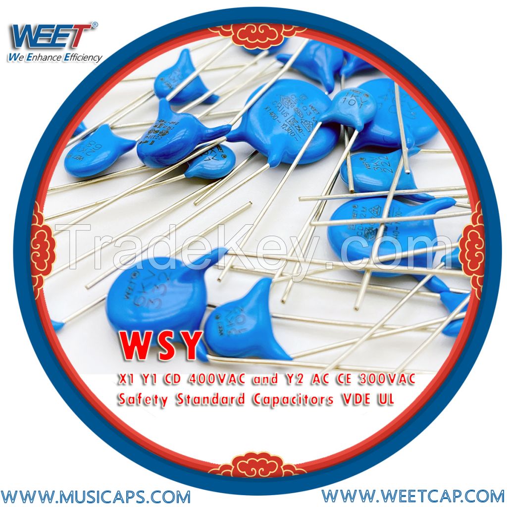 WEET WSY X1 Y1 CD 400VAC and Y2 AC CE 300VAC Safety Standard Recognized Capacitors