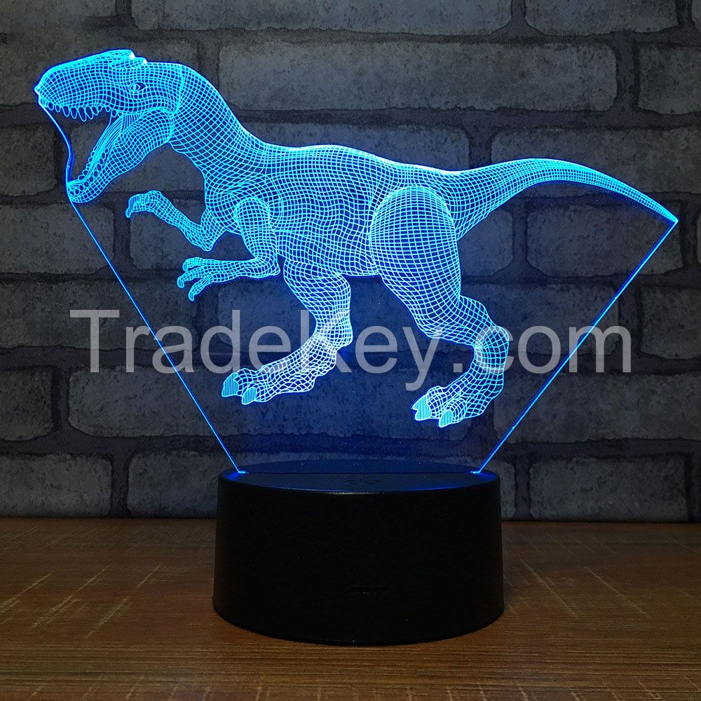 3D Night Lamp 3D Illusion Night Lights Dinosaur Touch Switch Decor Lamp LED Table Desk Lamp Birthday Christmas Gift