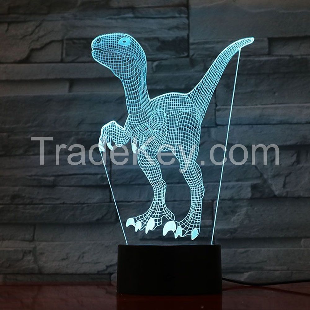 3D Night Lamp 3D Illusion Night Lights Dinosaur Touch Switch Decor Lamp LED Table Desk Lamp Birthday Christmas Gift