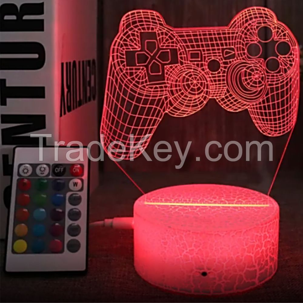 Creative 3D Illusion Crack 3D Night Light Kids Bedroom Desk LED Lamp USB LED Night Light Surprise Birthday Gift