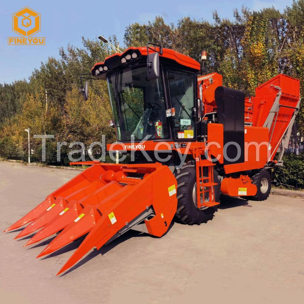 High quality Fineyou 4 rows corn combine harvester for farm maize picker professional agricultural machine