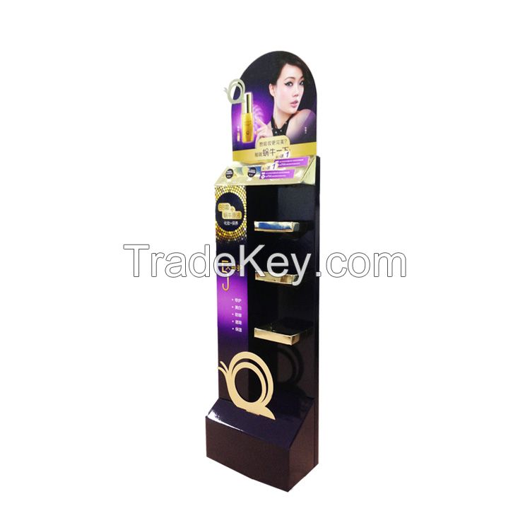 Best Quality cardboard floor cosmetic display stand wholesale rack floor display stand