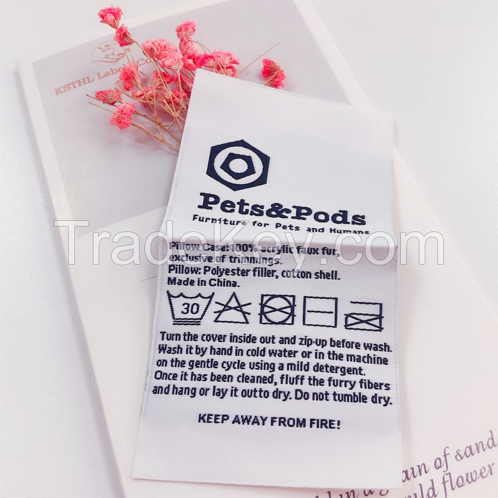 Double woven top quality care tags for clothing