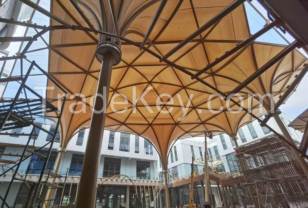 PTFE PVDF umbrella shape roof cover tensile membrane