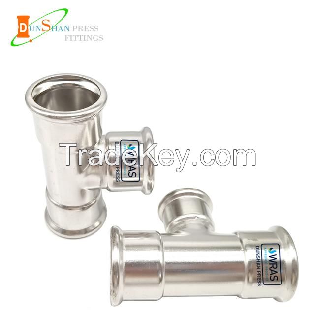 Equal Tee stainless steel 304/316L press fitting