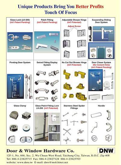 Door Hinge, Door Closer, Unique Patch Fitting, Glass Patch Fitting