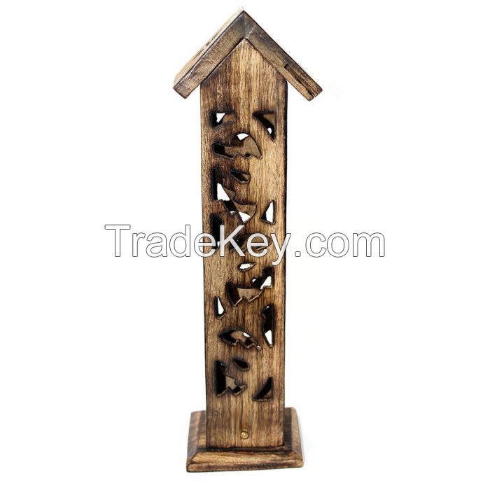 Selling Ananta Handmade Wooden Tower Box Incense Sticks & Brass Cone Burner