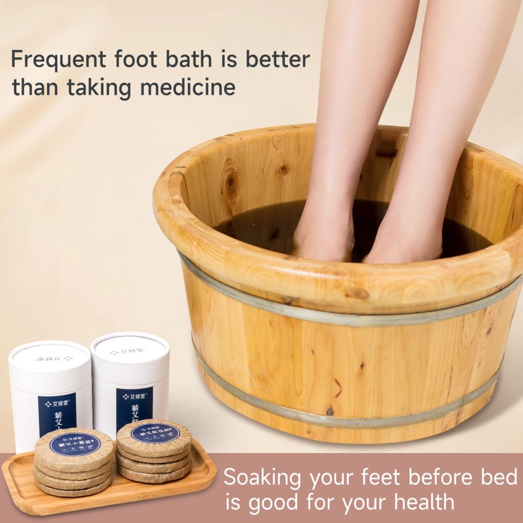 "Healthy life style Foot Soak moxa pie with Ginger formula and safflower formula    "