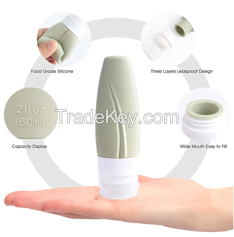 90ML /60ML Soft Silicone Travel Storage Washing Set With Leakproof Cap