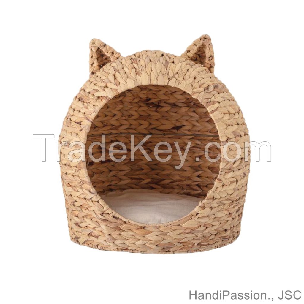 Water Hyacinth Woven Pet Bed House Cat Dog Bed Made in Vietnam
