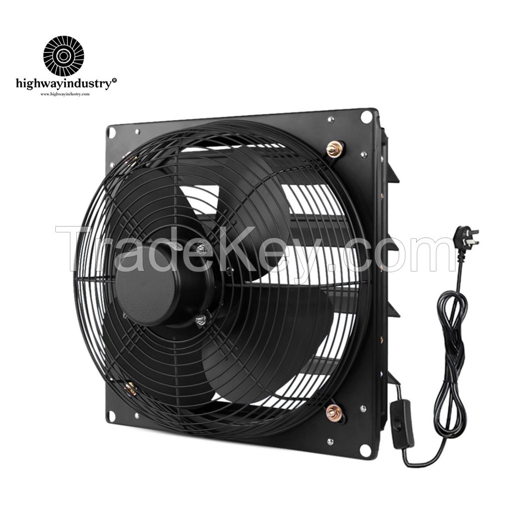 Highway Wholesale Industrial fan Smart Control EC powerful Axial Duct fan 10'' Louver Exhaust fan