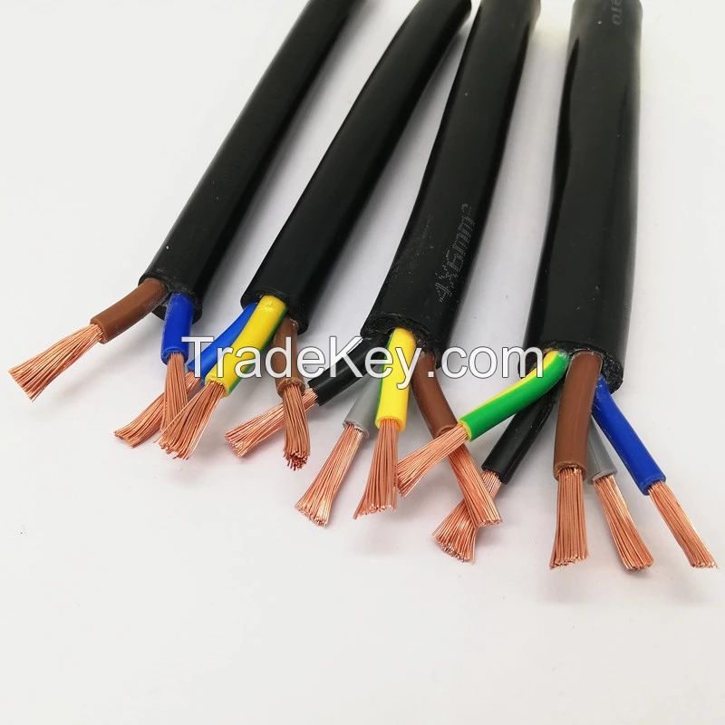 Electric Cable Copper Flexible 2 Core 3 Core 4 Core 0.5/0.75/1/1.5/2.5mm PVC Sheathed Installation and Power Supply Cable