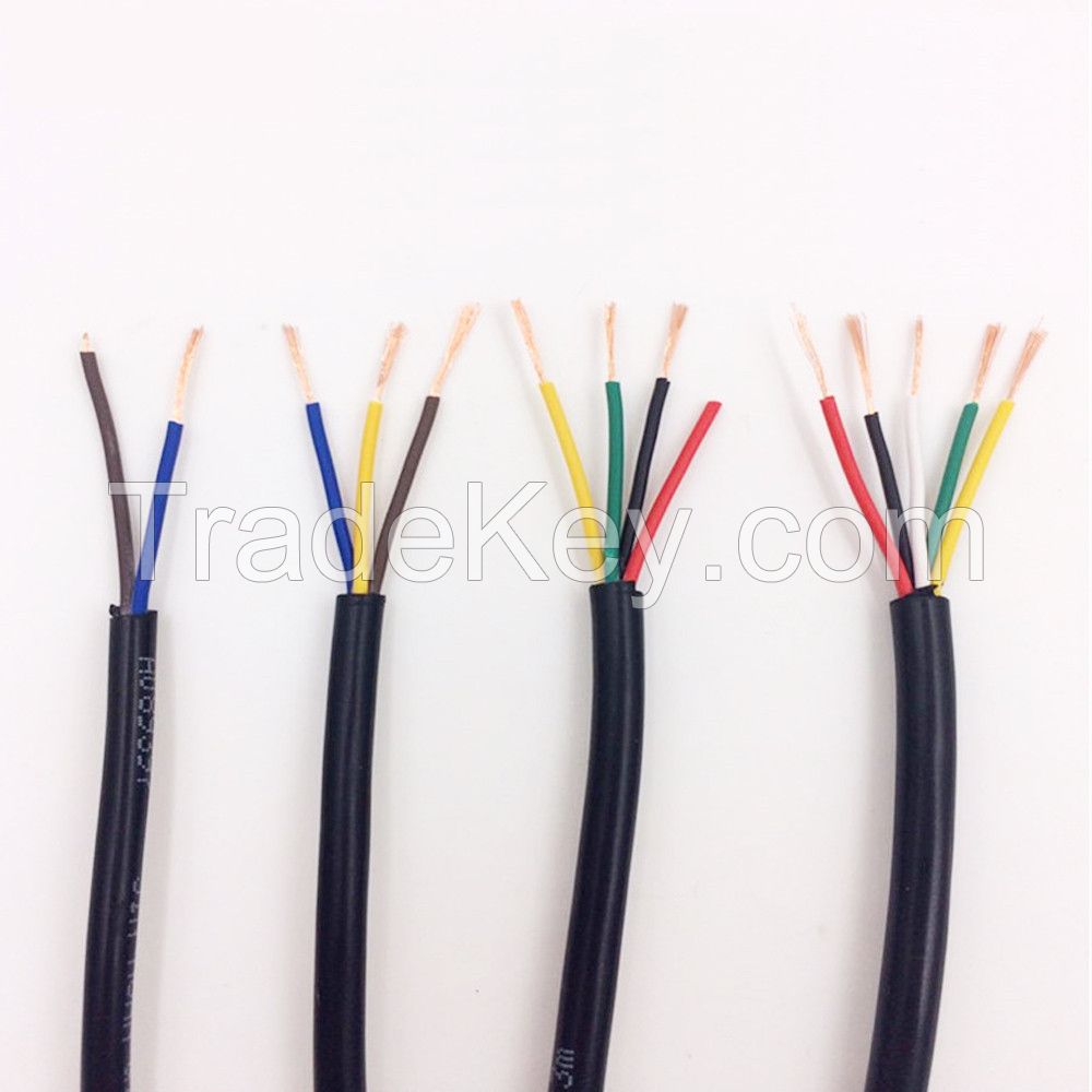 2 3 4 5 Core 318-Y Black Circular Mains Flexible Cable 0.5 0.75 1.0 1.5 2.5mm For Indoor Electrical Instruments
