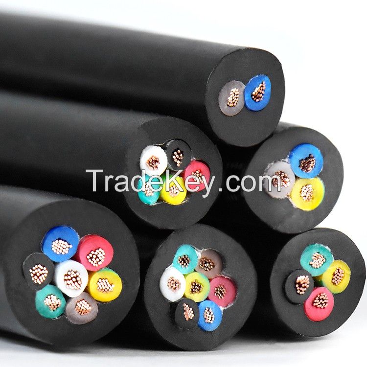 2 3 4 5 Core 318-Y Black Circular Mains Flexible Cable 0.5 0.75 1.0 1.5 2.5mm For Indoor Electrical Instruments