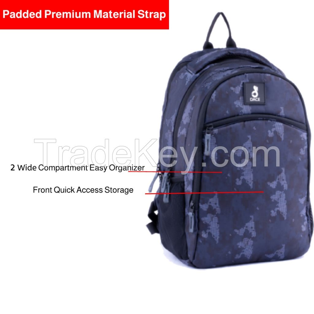 Dace Floral Printed Unisex 20 L Travel Laptop Backpack Water Resistant Slim Durable Fits Up to 16 Inch Laptop Notebook - Navy Blue 1000