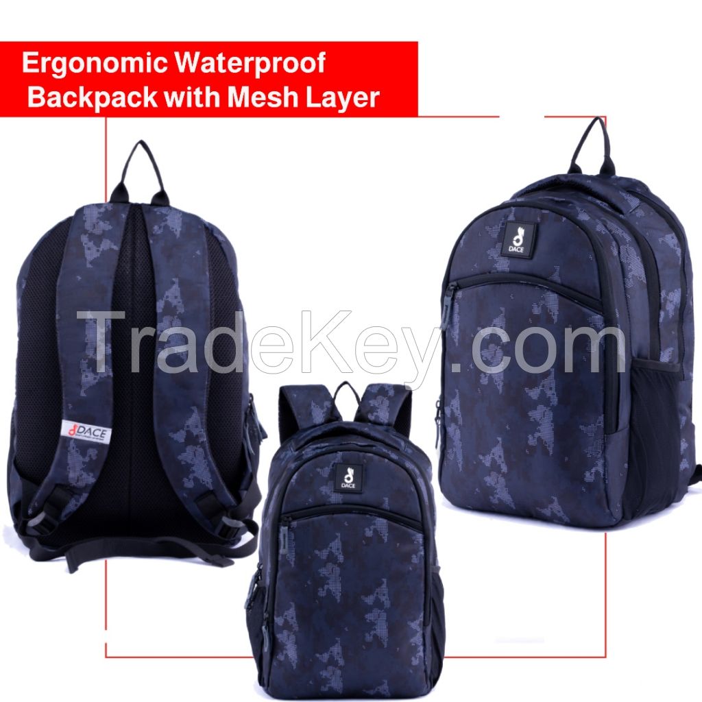 Dace Floral Printed Unisex 20 L Travel Laptop Backpack Water Resistant Slim Durable Fits Up to 16 Inch Laptop Notebook - Navy Blue 1000