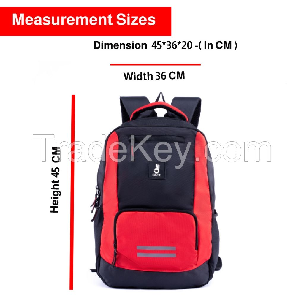 "Dace 2.0 Version Casual Waterproof Laptop Backpack/Office Bag/School Bag/College Bag/Business Bag/Travel Backpack (15.6inch laptop) 30 L (Red & black) "