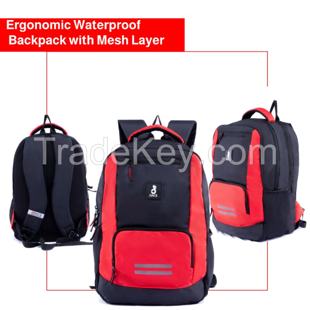 "Dace 2.0 Version Casual Waterproof Laptop Backpack/Office Bag/School Bag/College Bag/Business Bag/Travel Backpack (15.6inch laptop) 30 L (Red & black) "
