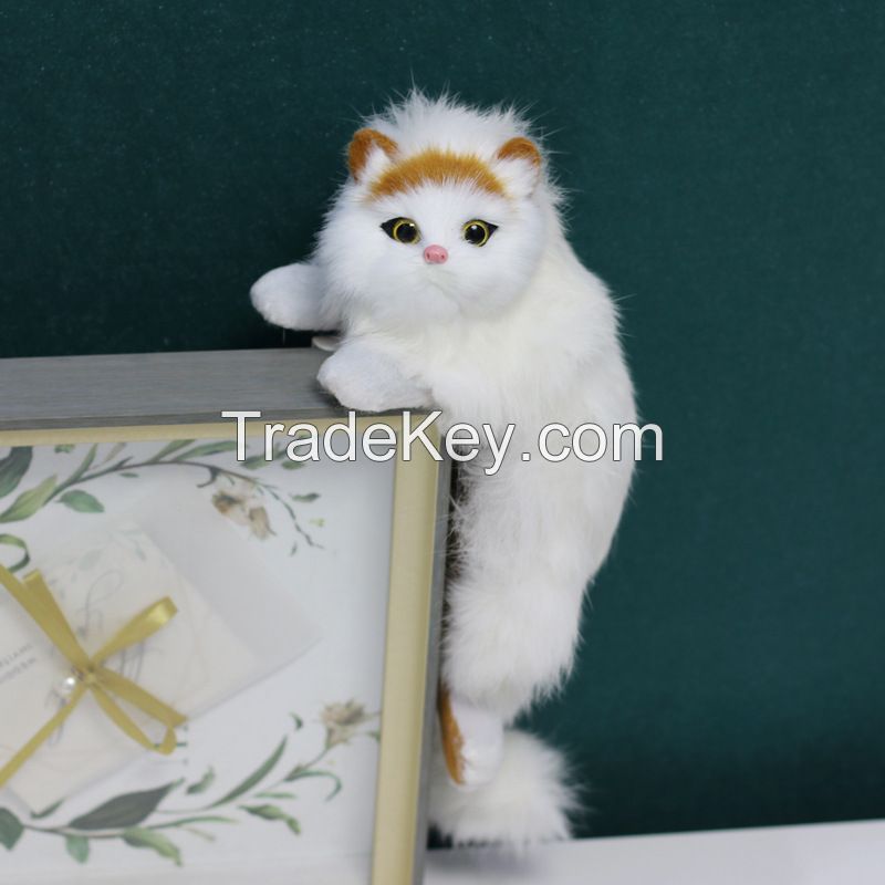 Hanging Decorations Tv Fur Model Crafts Children's Gifts Simulation Cat For Home Accessories