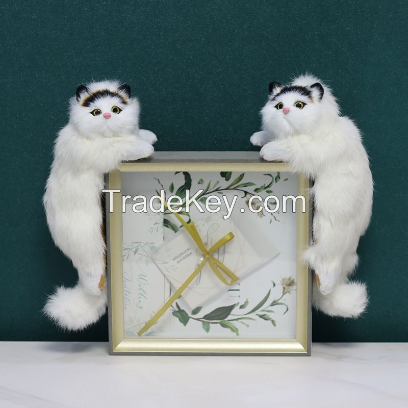 Hanging Decorations Tv Fur Model Crafts Children's Gifts Simulation Cat For Home Accessories