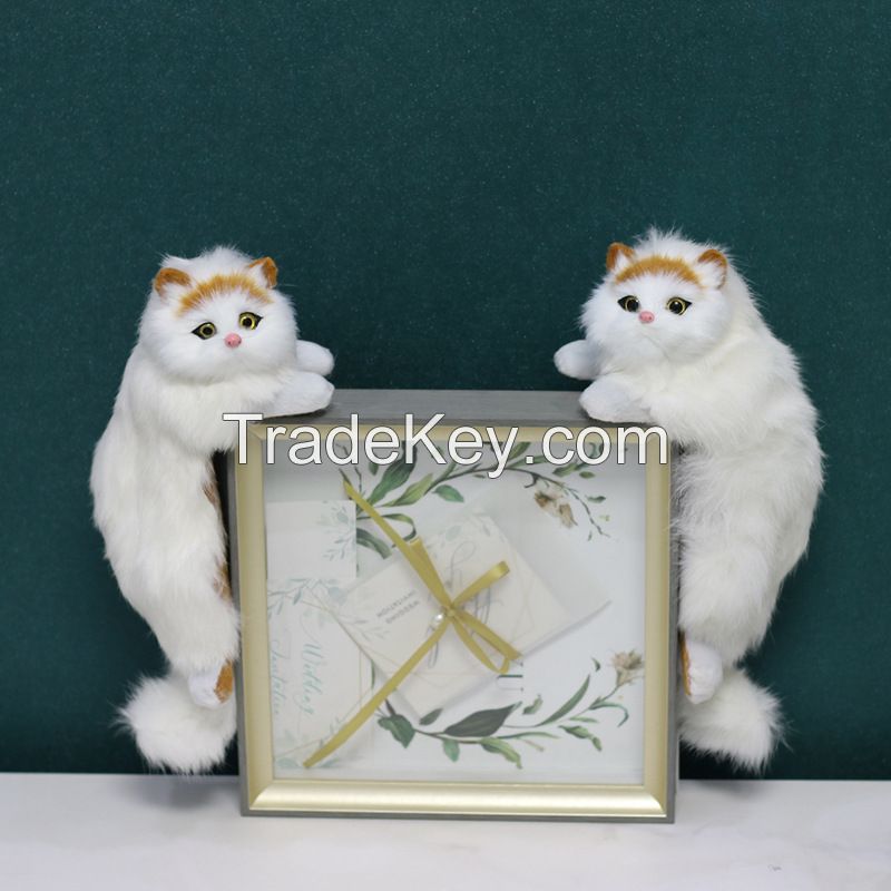 Hanging Decorations Tv Fur Model Crafts Children's Gifts Simulation Cat For Home Accessories