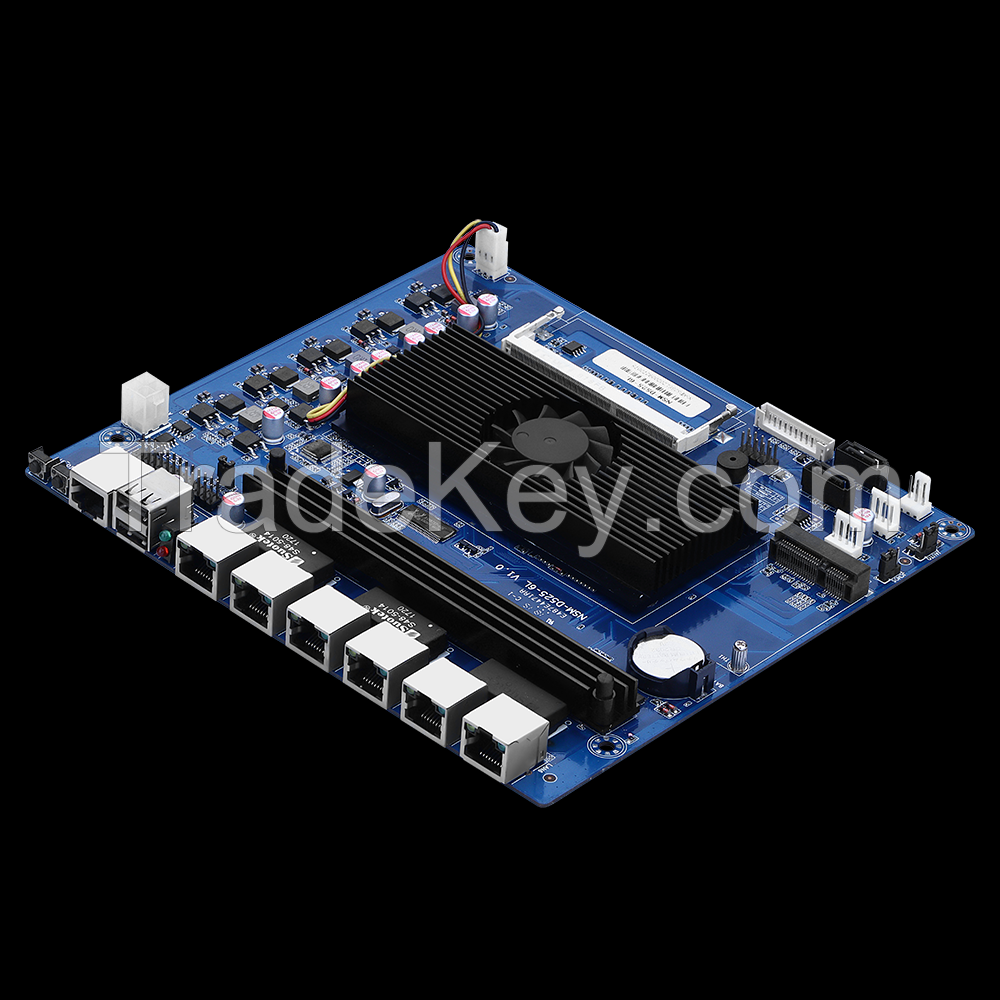 Embedded Computer Motherboard with Intel Atom D525 Processor RJ 45 GPIO 6*Gbe LAN for Network PC